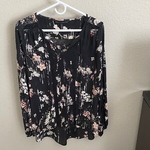 White House Black Market Dark Floral Blouse